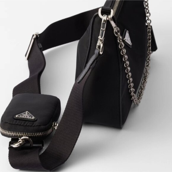 $2499 Authentic PRADA Re-Edition 2005 Made in ITALY Black Crossbody Shoulder Bag - Picture 3 of 16